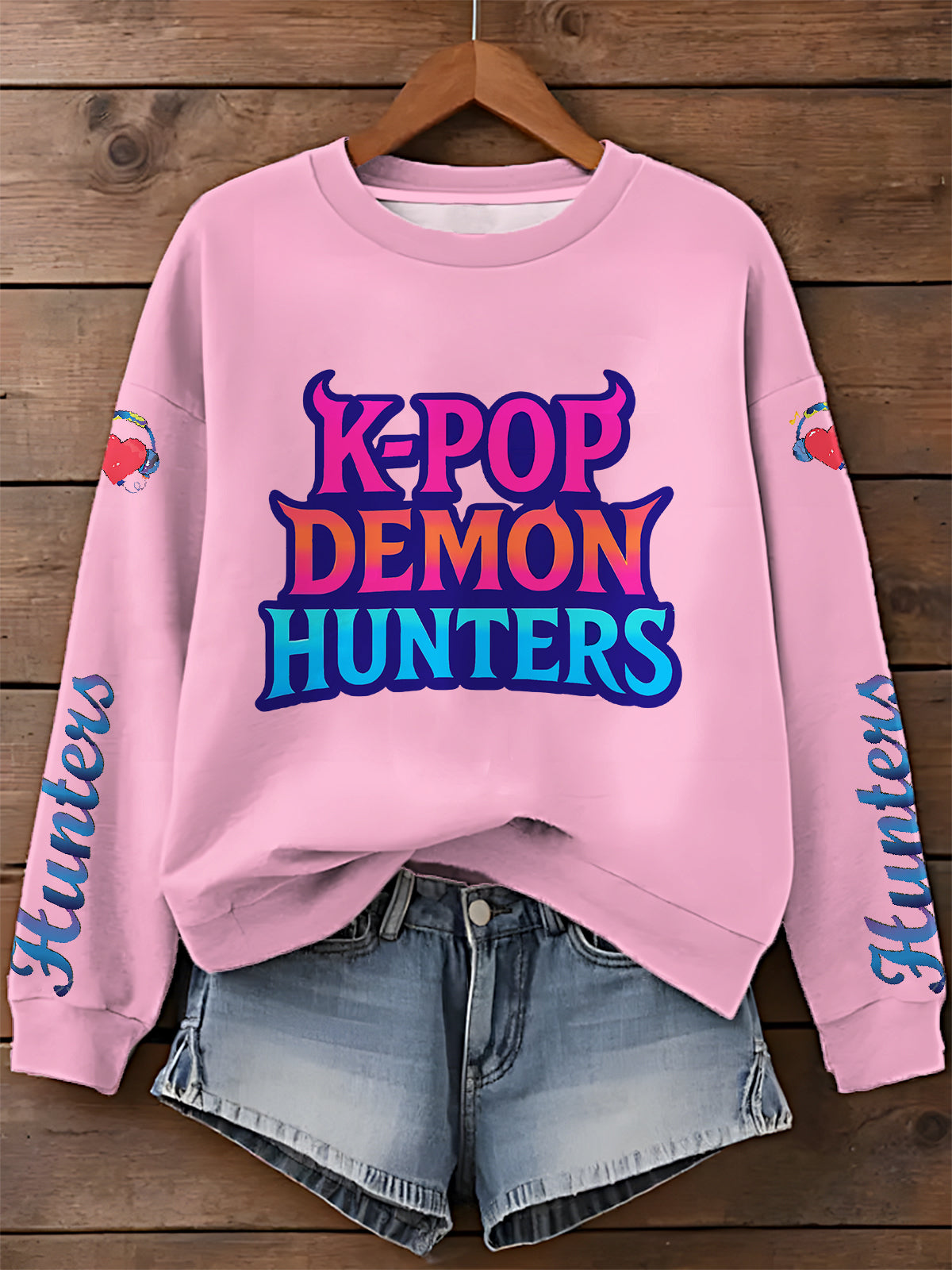 Demon Hunter Printed Long Sleeve Casual Top