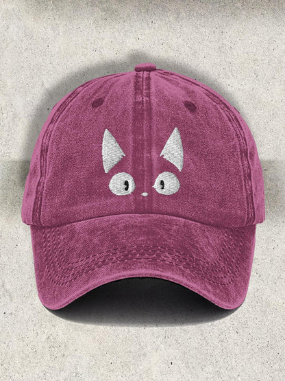 Amazed Cat Printed Baseball Cap