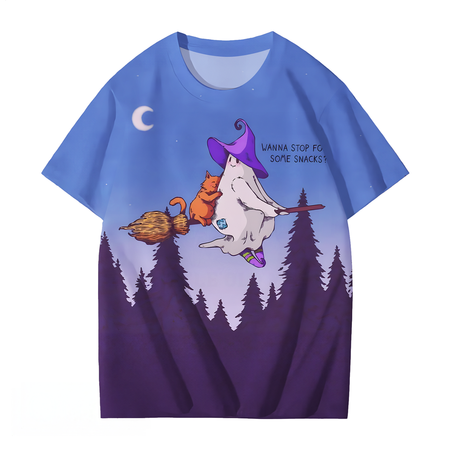 Wanna Stop[ For Some Snacks Crew Neck T-shirt