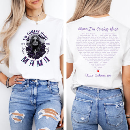 Mama I'm Coming Home Print Crew Neck T-shirt
