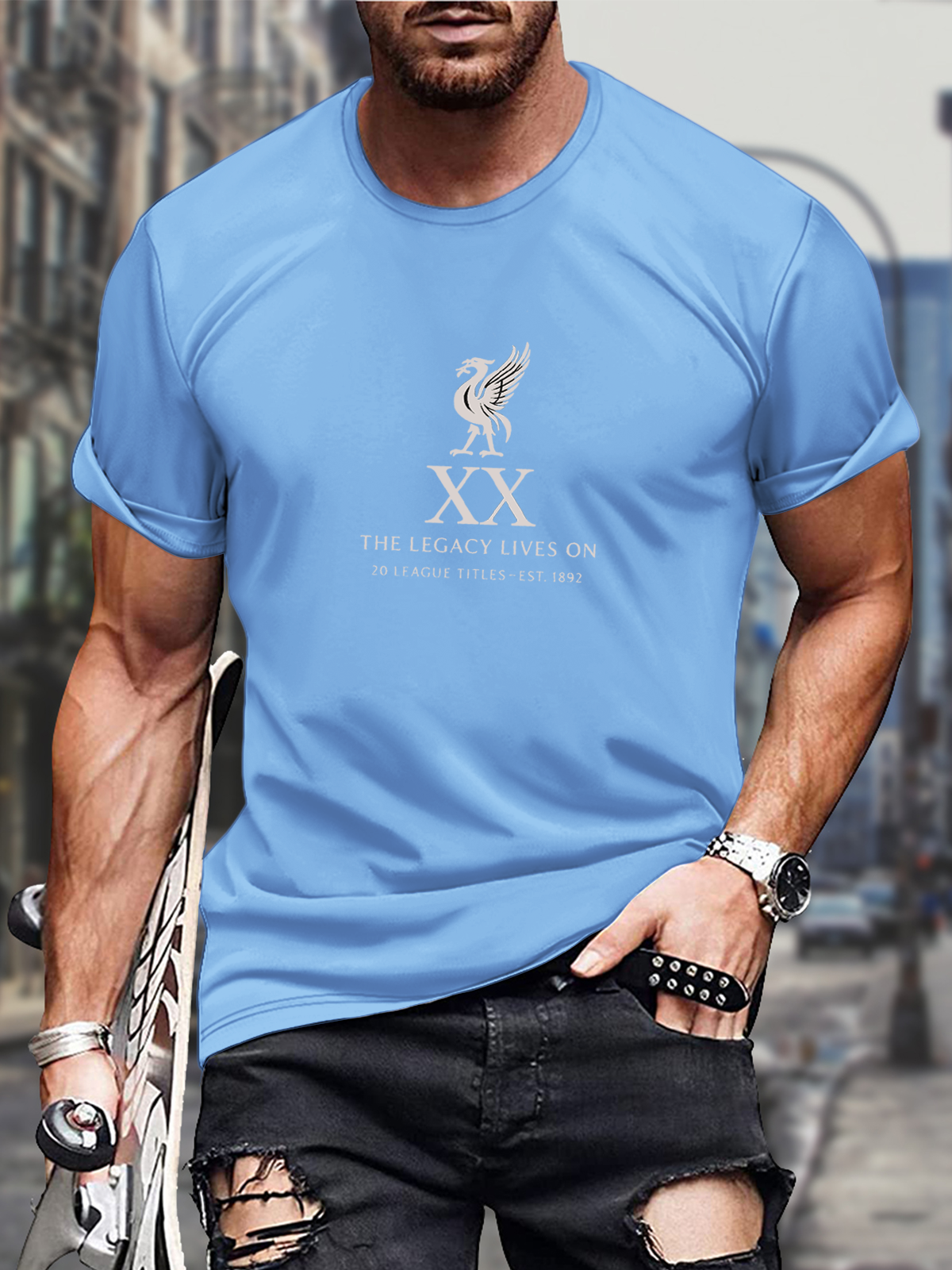 Vintage Liverpool Champions 2025 Round Neck Short Sleeve Men's T-shirt