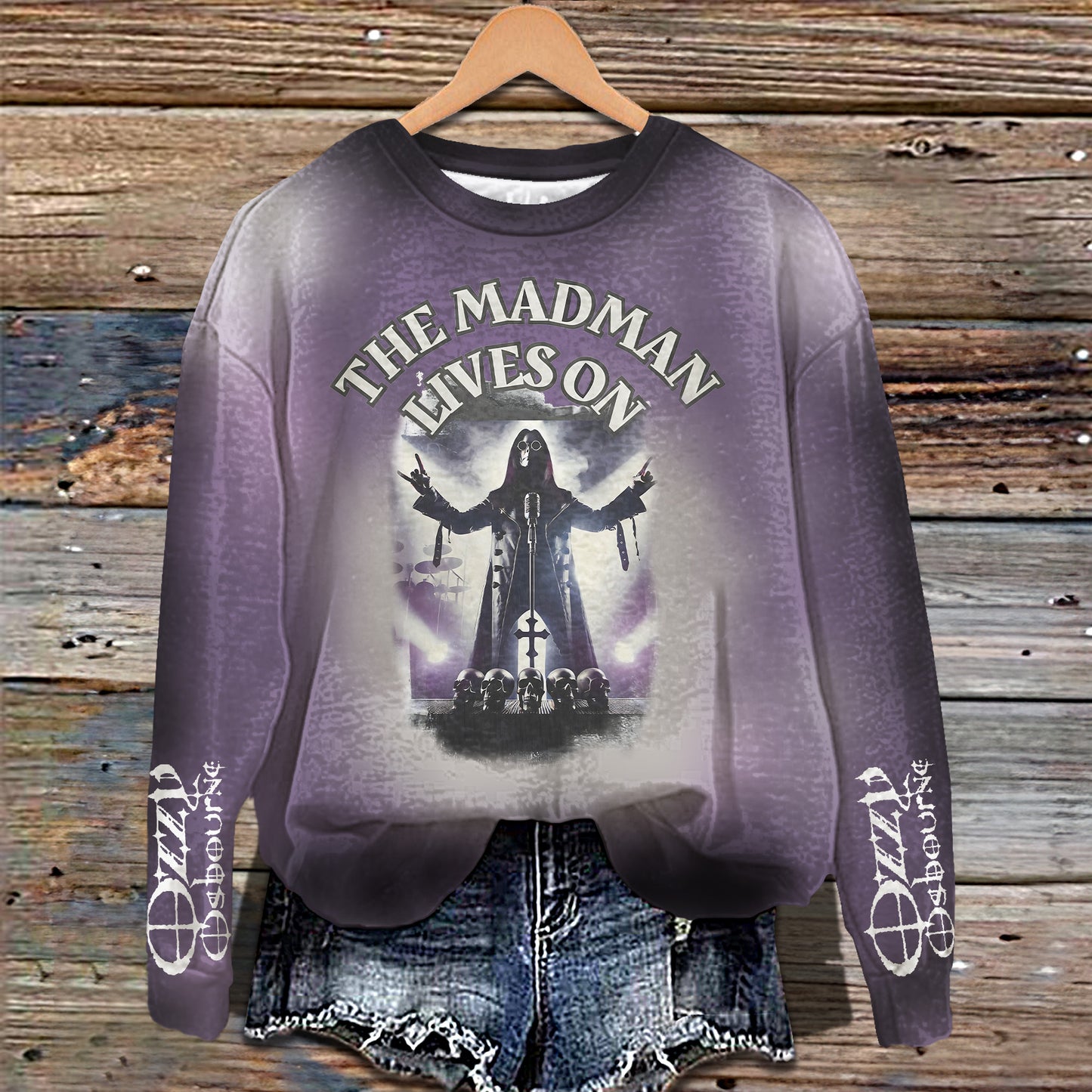 Ozzy Osbourne Printed Long Sleeve Casual Top