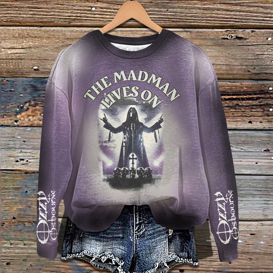 Ozzy Osbourne Printed Long Sleeve Casual Top