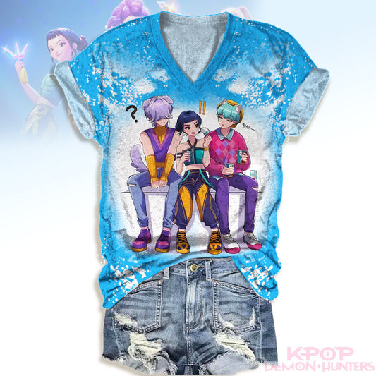 Demon Hunters Huntrix V-neck T-Shirt