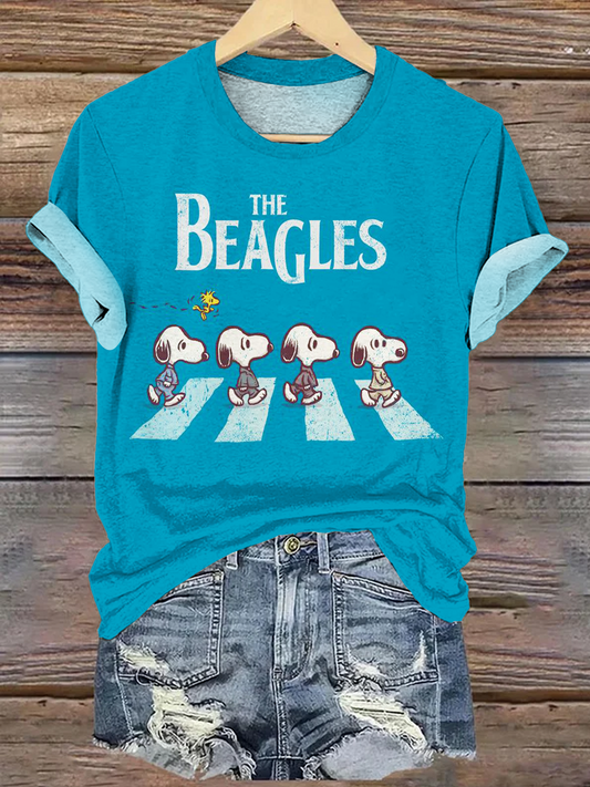 The Fun Holiday Snoopy Beagles Crew Neck T-shirt