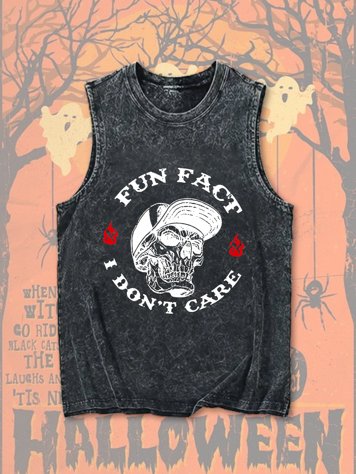 Funny Skeleton Halloween Vintage Tank Top