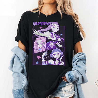 Huntrix Kpop Demo Movie Vintage Print Retro T-shirt