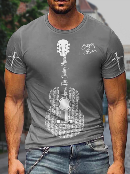 Ozzy Osbourne Music Round Neck Short Sleeve Men's T-shirt