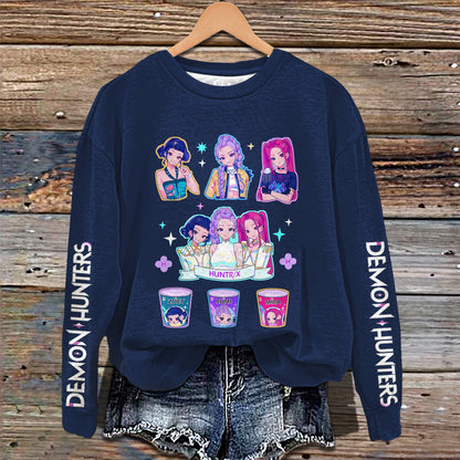 Demon Hunters Huntrix Printed Long Sleeve Casual Top
