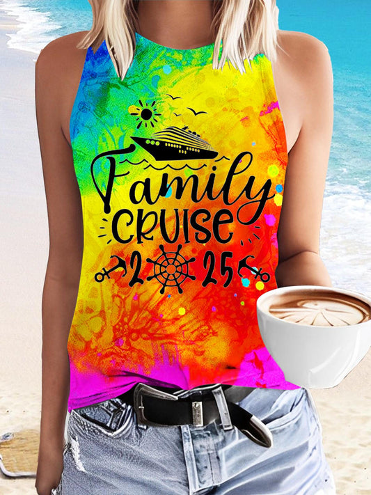 Family Cruise 2025 Print Casual Sleeveless Top