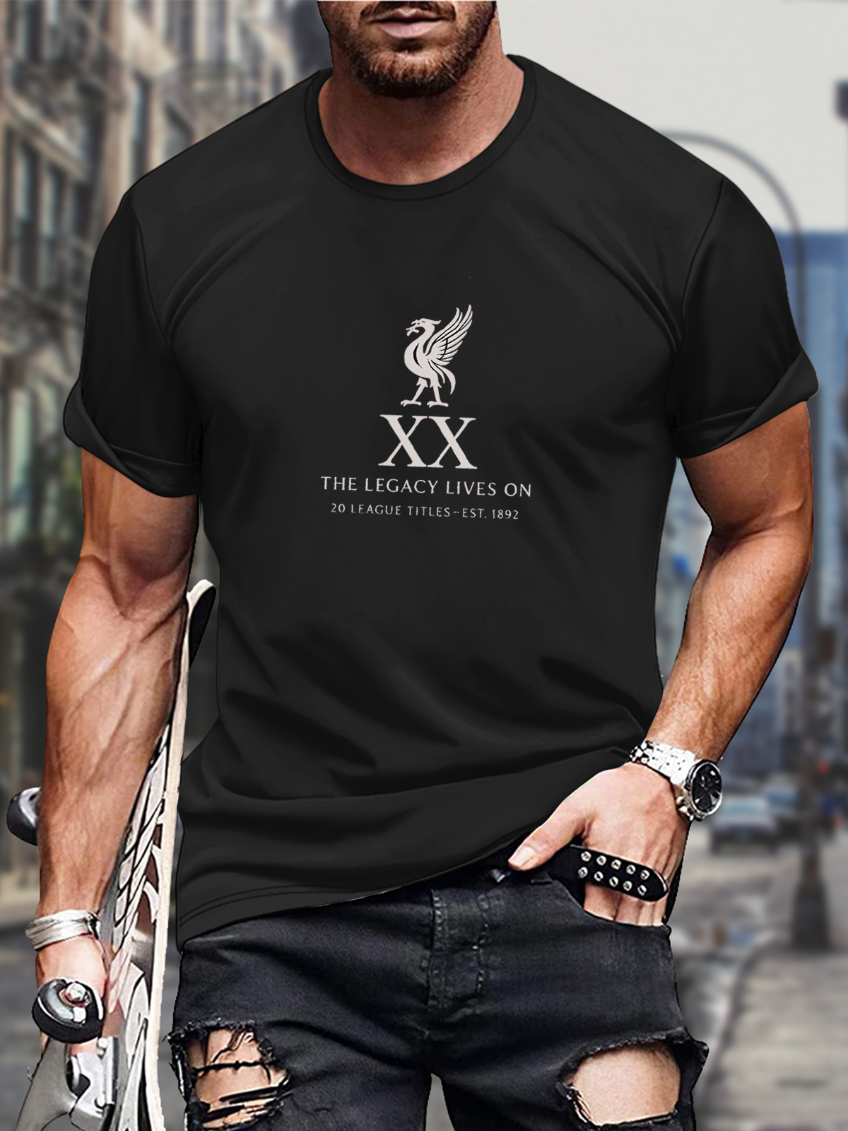 Vintage Liverpool Champions 2025 Round Neck Short Sleeve Men's T-shirt