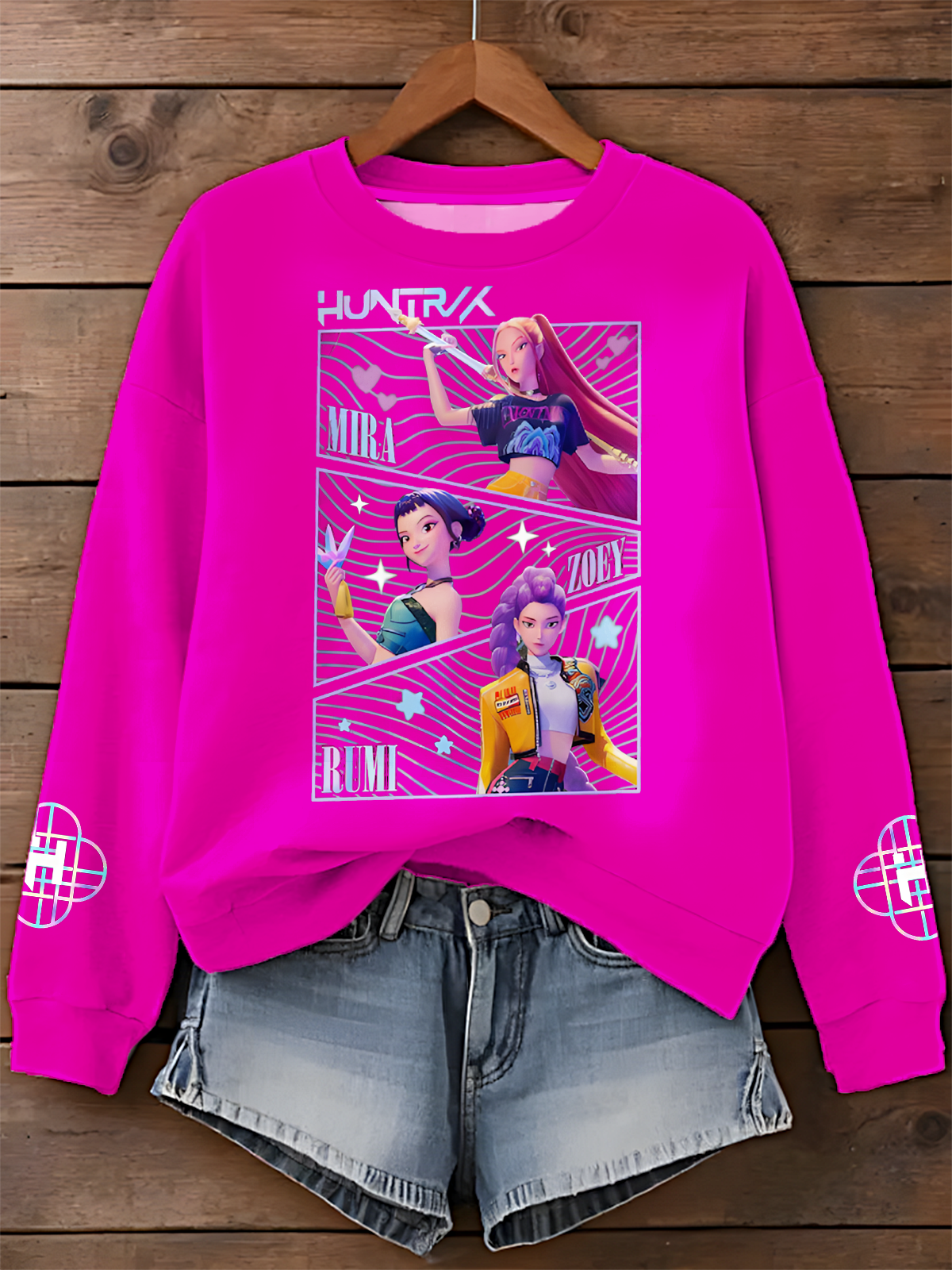 Kpop Demon Hunters Printed Long Sleeve Casual Top