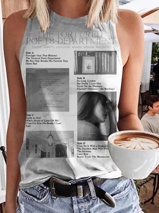 Music Poster Print Casual Tank Top