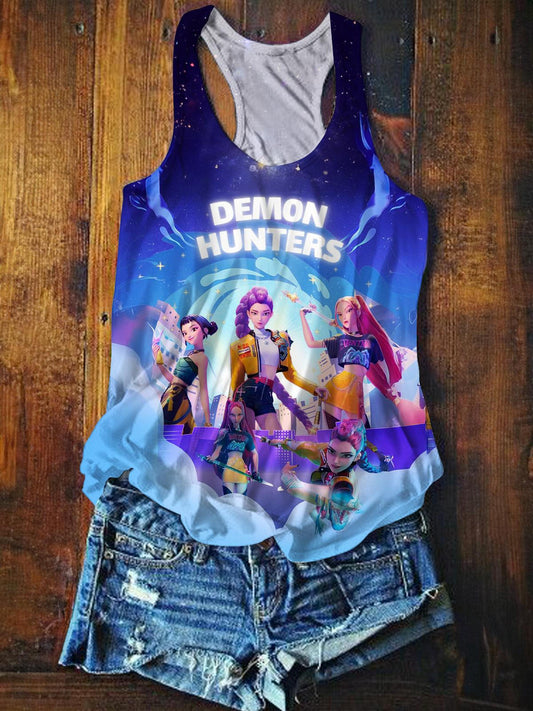 Demon Hunters Printed Casual Tank Top