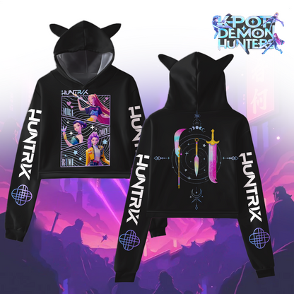 Kpop Demon Hunters Fur Rabbit Long Sleeve Hoodie