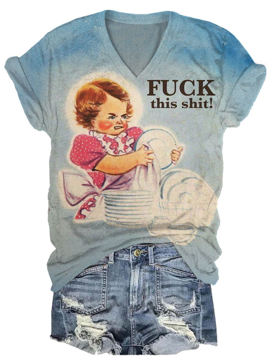 Fuck This Shit verbietet Kinderarbeit Humor Vintage Print T-Shirt 