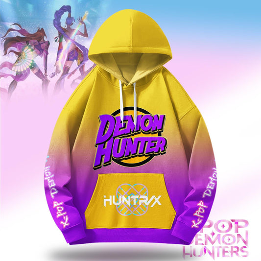 Demon Hunter Loose Fit Hooded Sweatshirt With Pockets