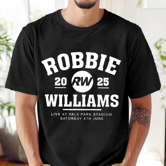 ロビー・ウィリアムズ ラウンドネック 半袖 メンズ Tシャツ