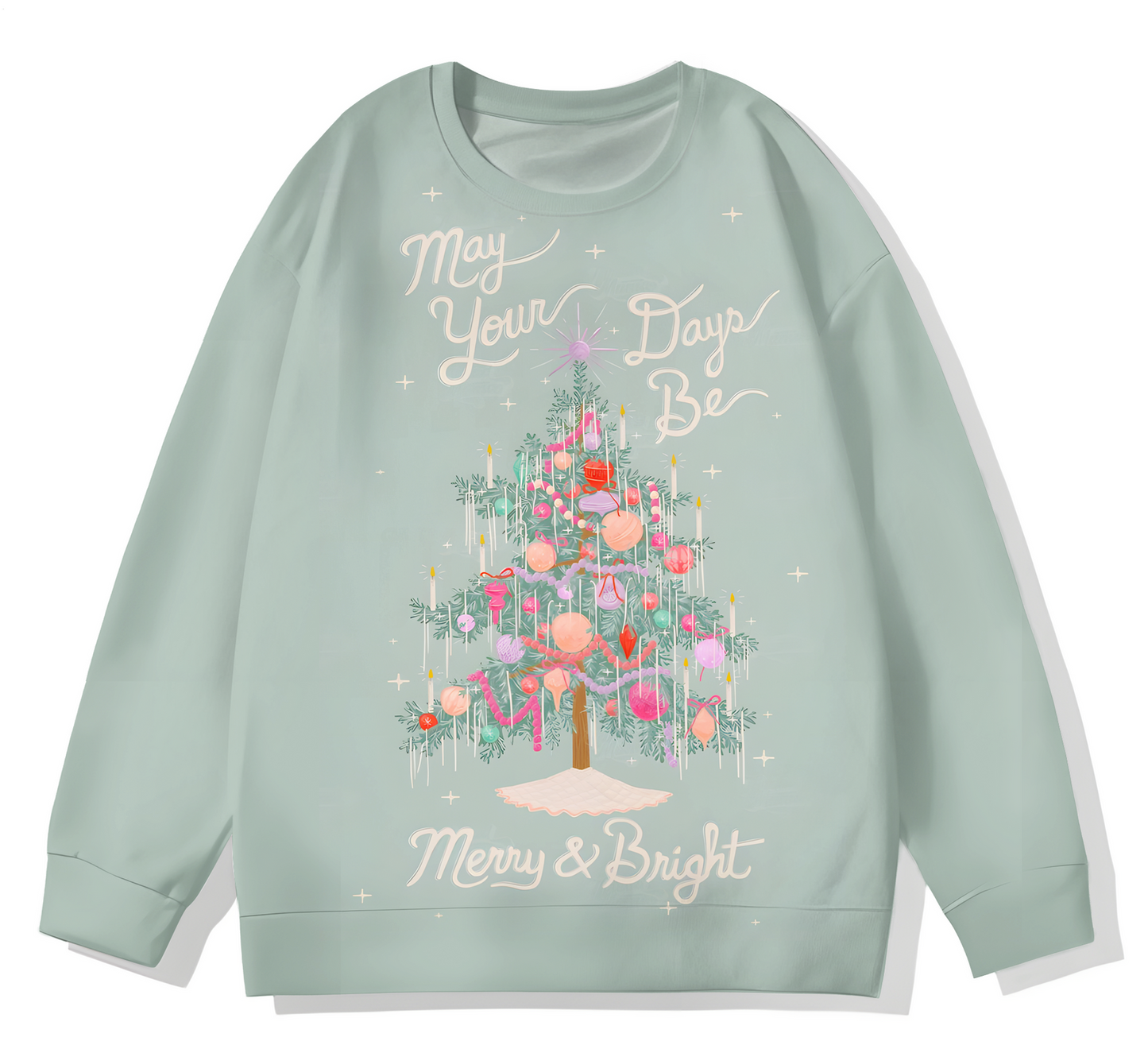 Merry Chrismas Printed Long Sleeve Casual Top