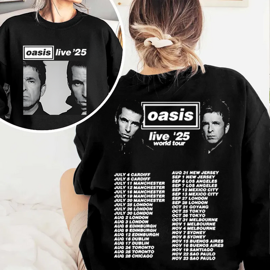 Oasis 2025 Tour Printed Long Sleeve Casual Top