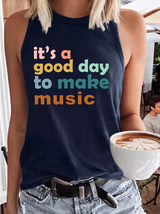 Print Casual Sleeveless Top