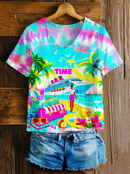 Girls Trip Cruise Time V-neck T-Shirt