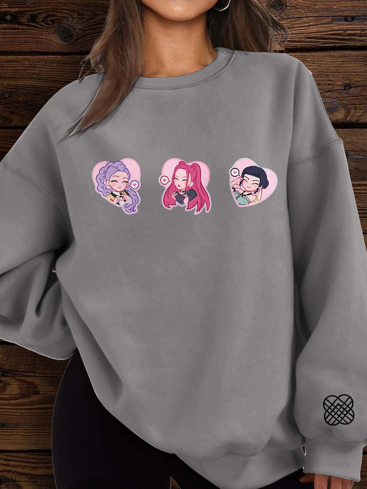 Demon Hunter Cartoon Printed Long Sleeve Casual Top