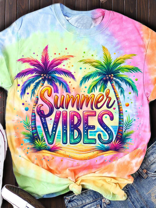 Summer Vibes Printed Tie Dye Top