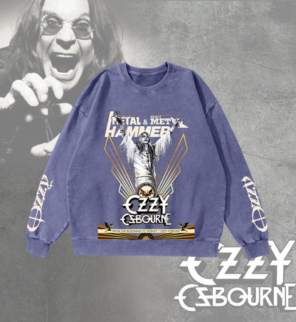 Ozzy Osbourne Round Neck Washed Sweatshirt