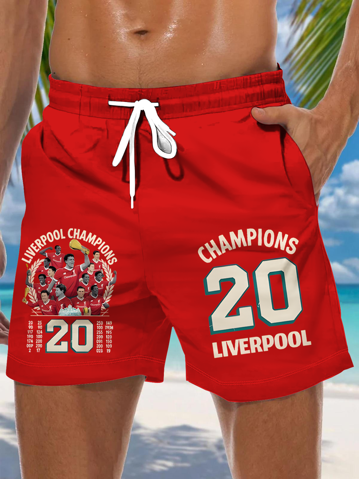 The Champions Liverpool Soccer Fans Men's Print Pocket Shorts