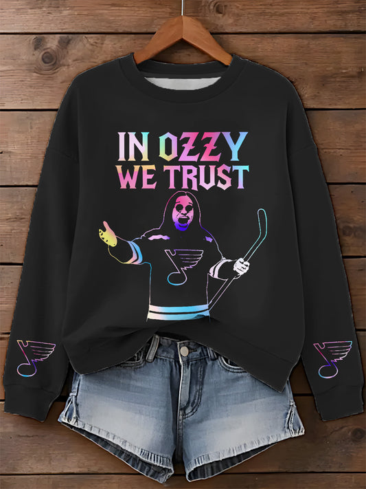 Ozzy Osbourne Printed Long Sleeve Casual Top