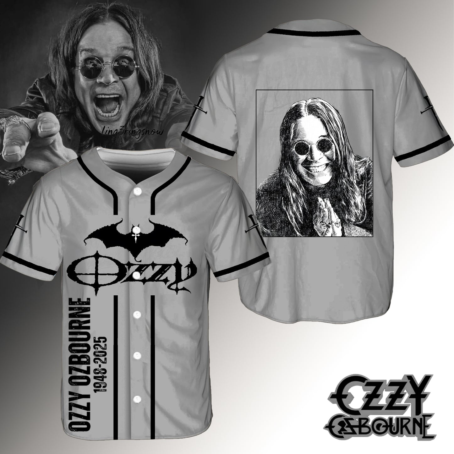 Ozzy Osbourne Baseball Jersey