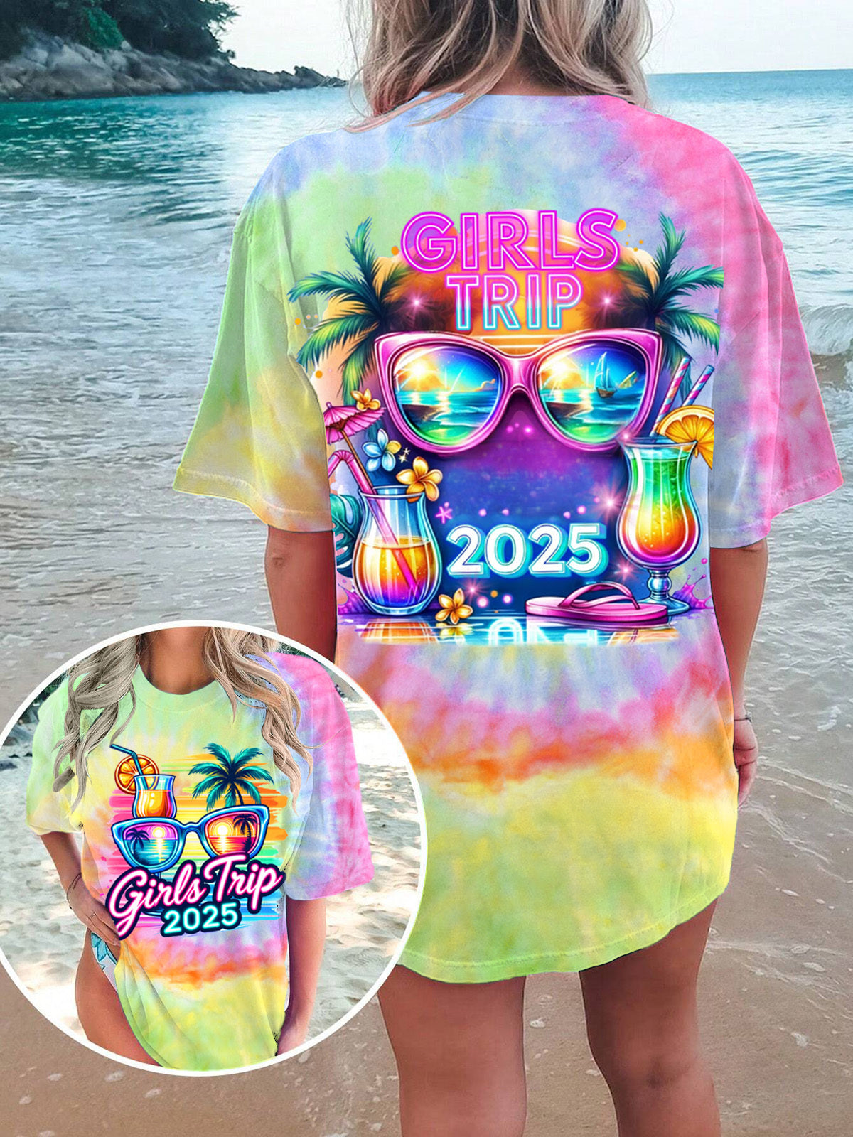 ガールズトリップ2025 タイダイクルーネックTシャツ