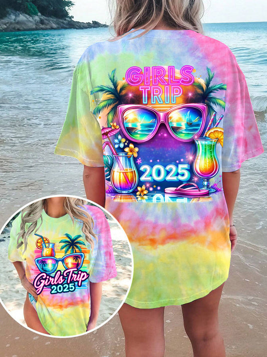 ガールズトリップ2025 タイダイクルーネックTシャツ