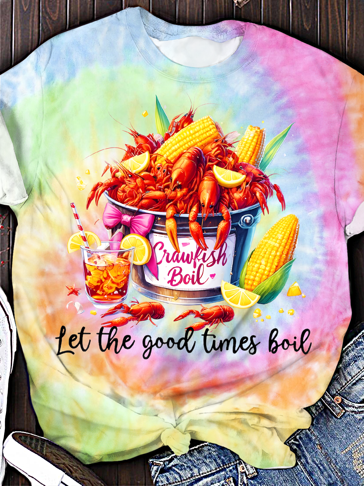 렛 더 굿 타임스 보일 크루넥 티셔츠 