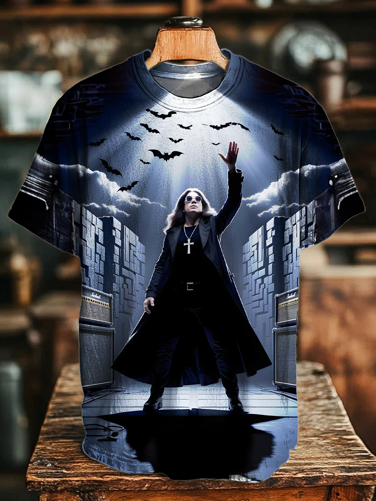 Ozzy Osbourne Black Sabbath Legend Tribute Art Crew Neck T-shirt