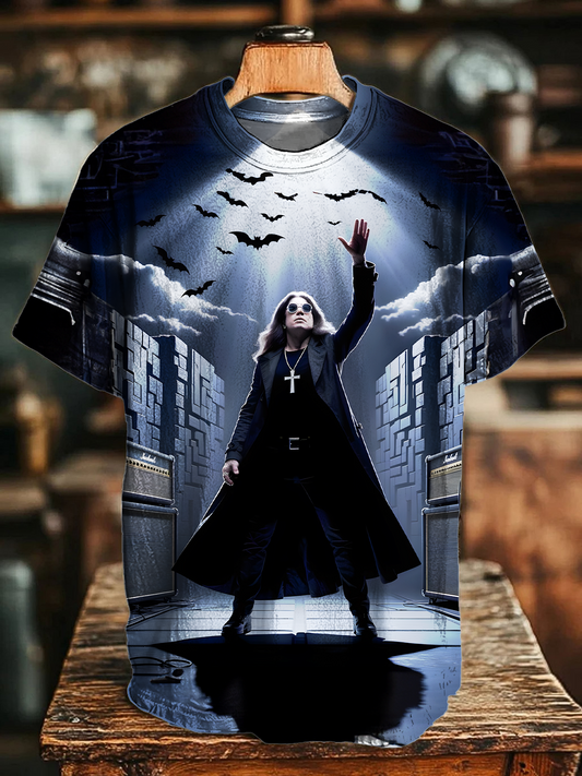 Ozzy Osbourne Black Sabbath Legend Tribute Art Crew Neck T-shirt