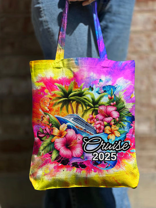 Tropical Cruise 2025 Schultertasche aus Segeltuch mit Reißverschluss 