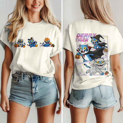 Halloween Demon Hunter Unisex Cotton Crew Neck T-shirt