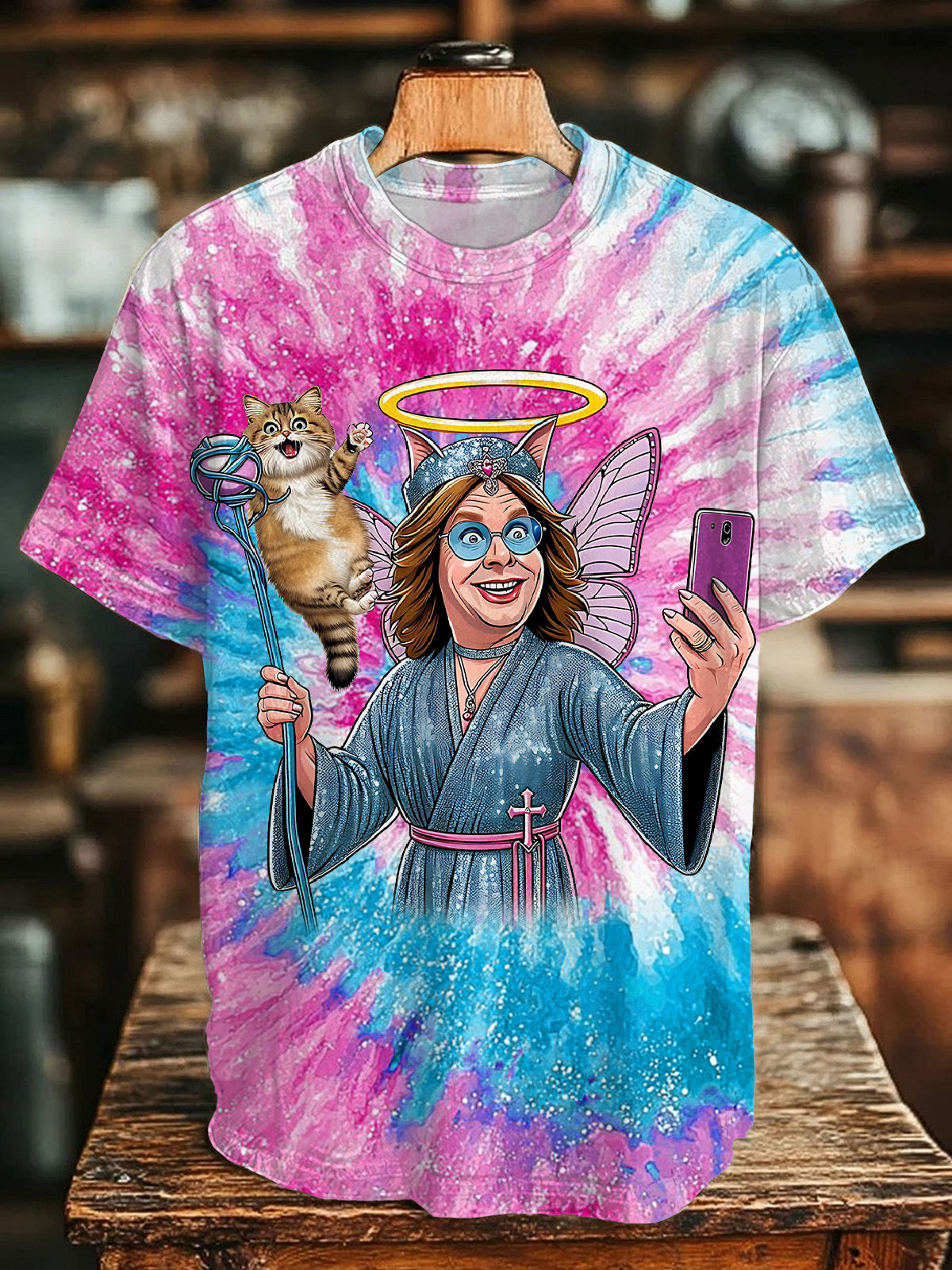 Ozzy Osbourne Fun Tie Dye Crew Neck T-shirt