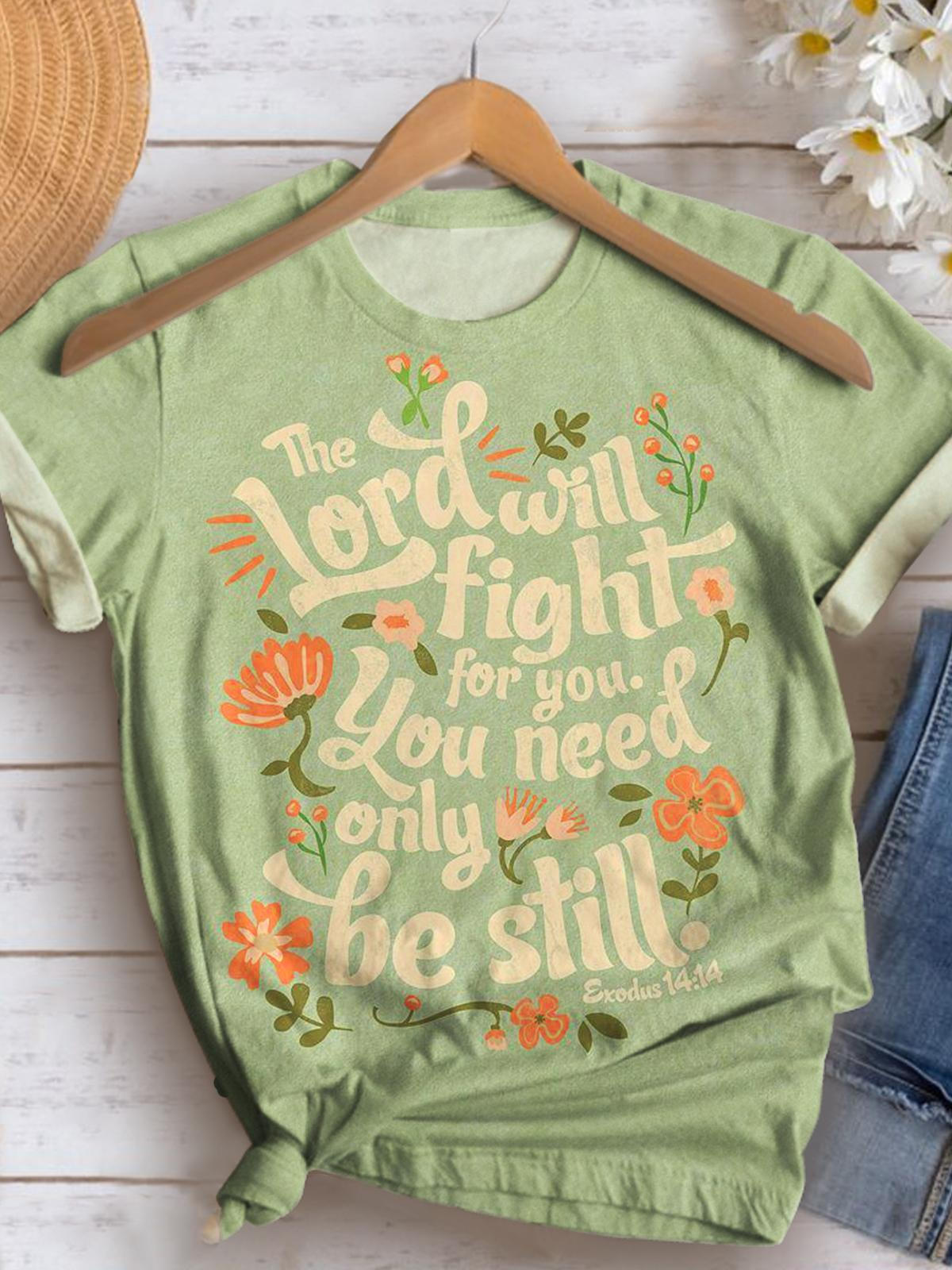 The Lord Will Fight For You Crew Neck T-shirt