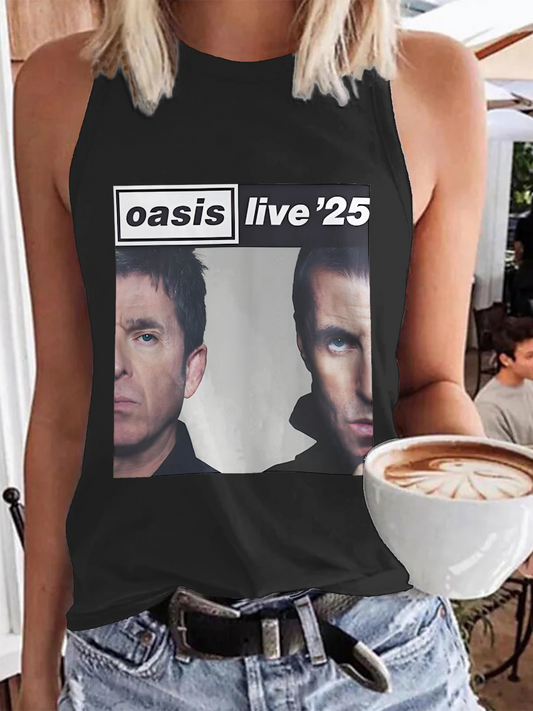 Oasis 2025 Tour Print Casual Sleeveless Top