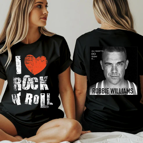 I Love Rock W' Roll クルーネック Tシャツ
