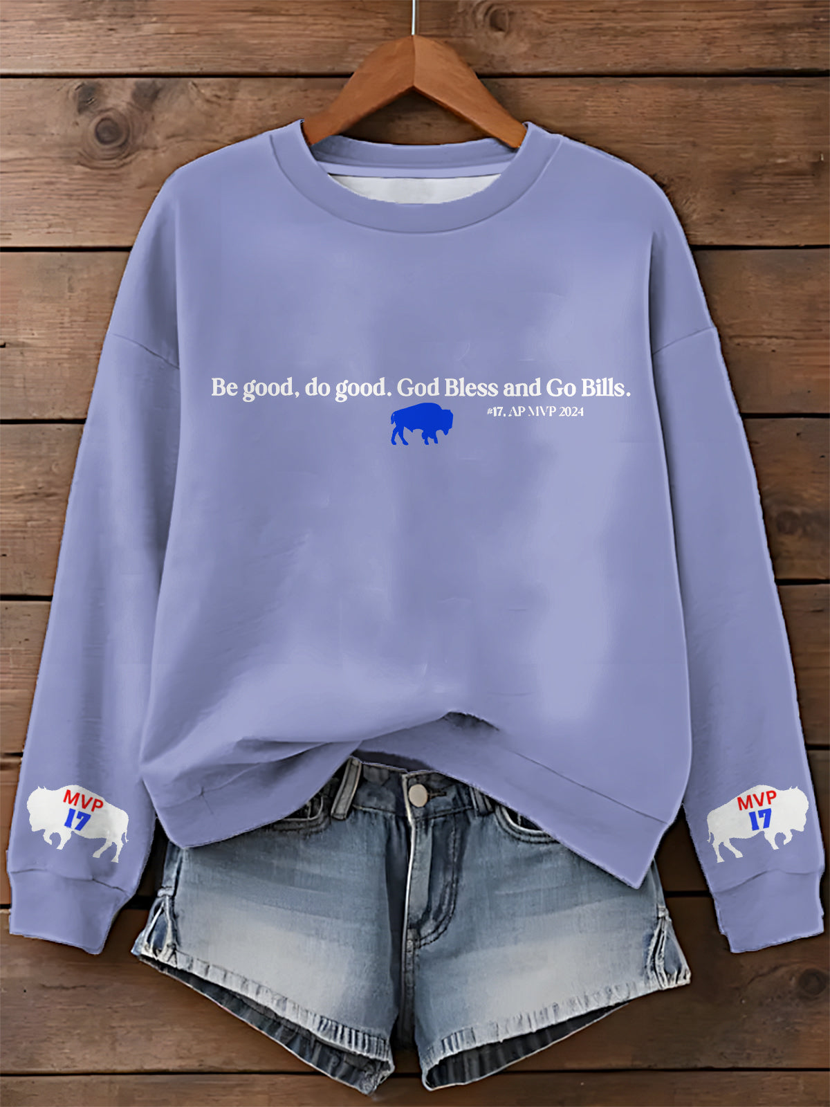 Buffalo Football Josh Allen MVP Printed Long Sleeve Casual Top