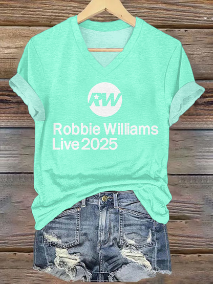 ロビー・ウィリアムズ 2025 Vネック Tシャツ