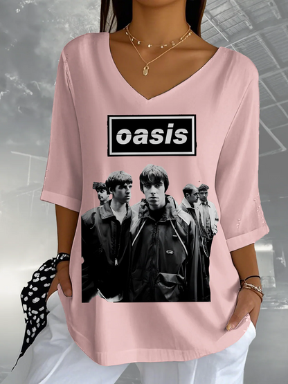 Oasis 2025 Tour Ladies Loose Short Sleeve T-shirt