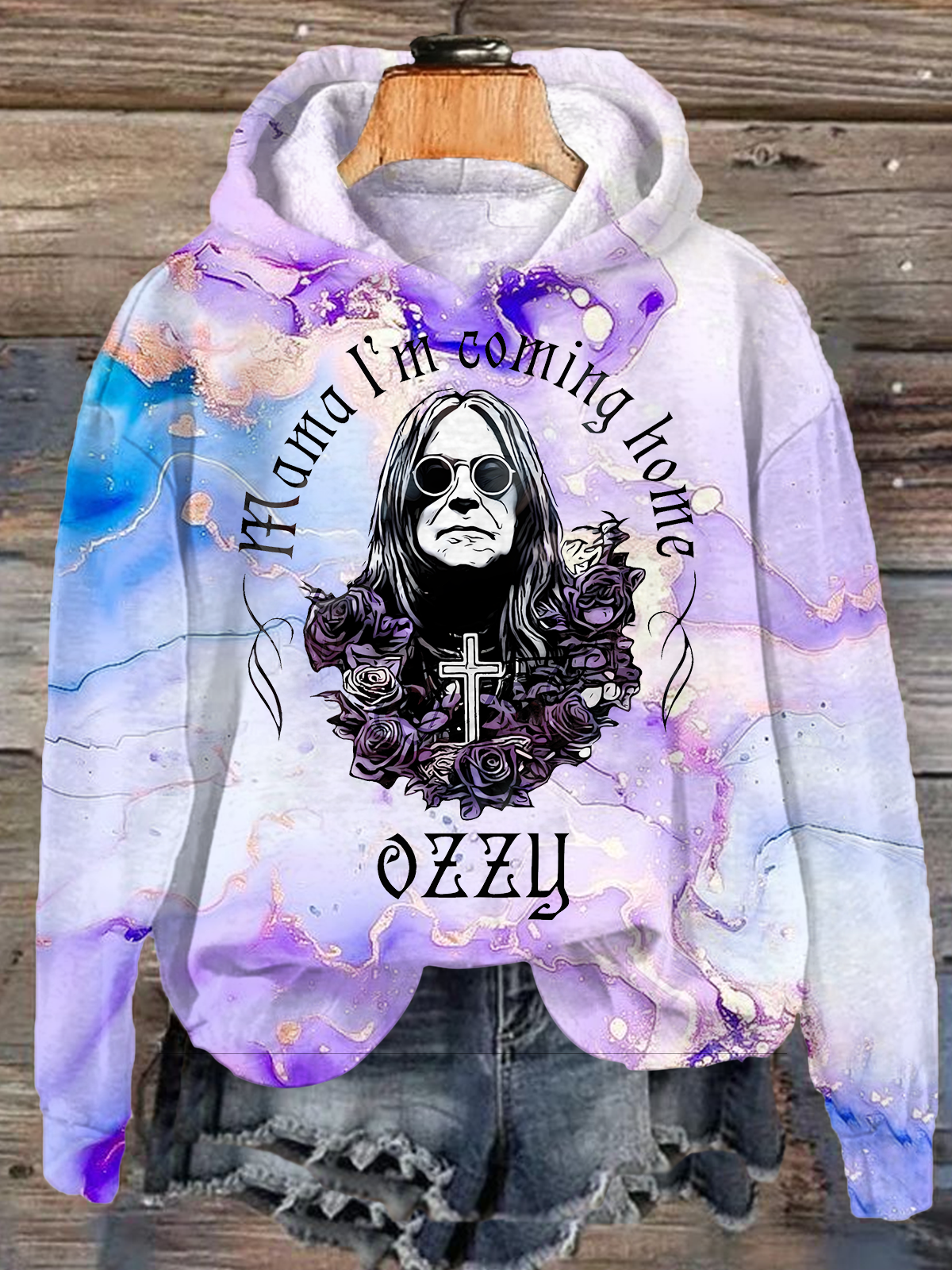 Mama I'm Coming Home Ozzy Long Sleeve Printed Hoodie