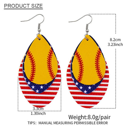 Baseball Sport Waterdrop Earrings