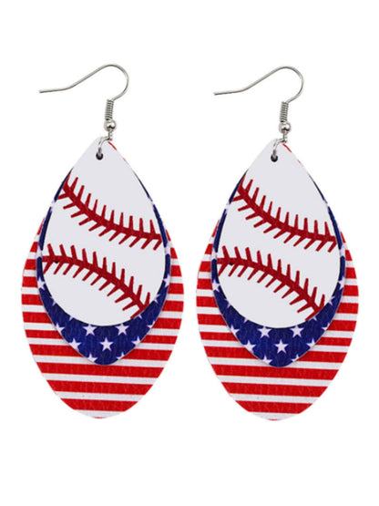 Baseball Sport Waterdrop Earrings