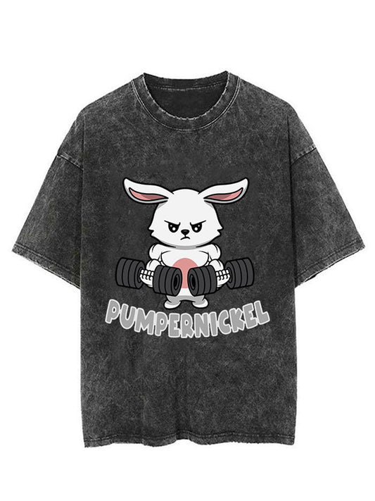 Fitness Bunny Unisex Short Sleeve Washed T-Shirt